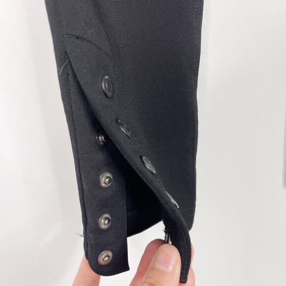 Vince Womens 2 Black Ponte Knit Skinny Leg Riding Pants with Snap Button Ankle - Picture 4 of 10